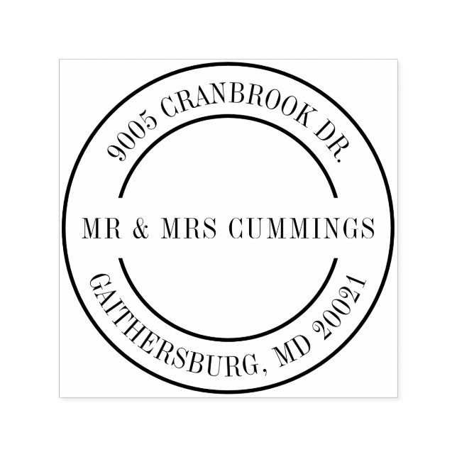 Personlig Elegant Returadress för Par Självfärgande Stämpel (Design)