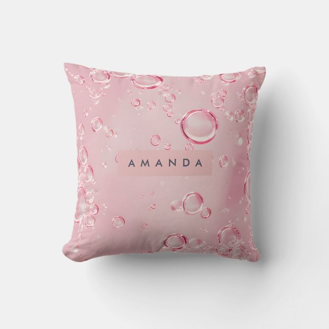 Personlig Elegant Rosa Bubbel Estetik Kudde (Framsida)