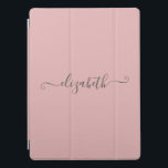 Personlig Elegant , Rosa och Grått iPad Pro Skydd<br><div class="desc">Anpassa iPad-proppen med ditt namn. Rosa med grått elegant-skript.</div>