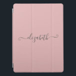 Personlig Elegant , Rosa och Grått iPad Pro Skydd<br><div class="desc">Anpassa iPad-proppen med ditt namn. Rosa med grått elegant-skript.</div>
