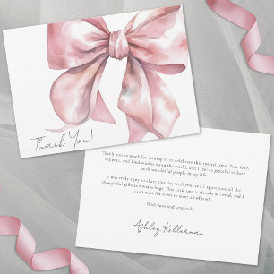 Personlig Elegant Rosa Rosett Tack Kort