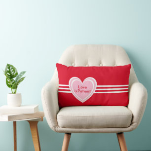 Personlig Elegant Rosa White Heart Red Kärlek Lumbarkudde