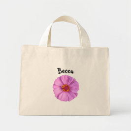 Personlig Elegant Rosa Zinnia-blomma Mini Tygkasse