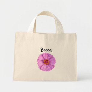 Personlig Elegant Rosa Zinnia-blomma Mini Tygkasse