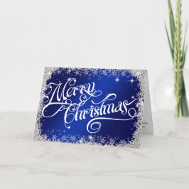 PERSONLIG Elegant Royal Blue God jul Helgkort