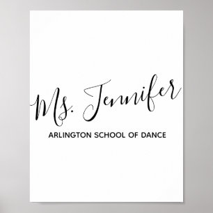 Personlig Elegant Scripted Dance Teacher Poster
