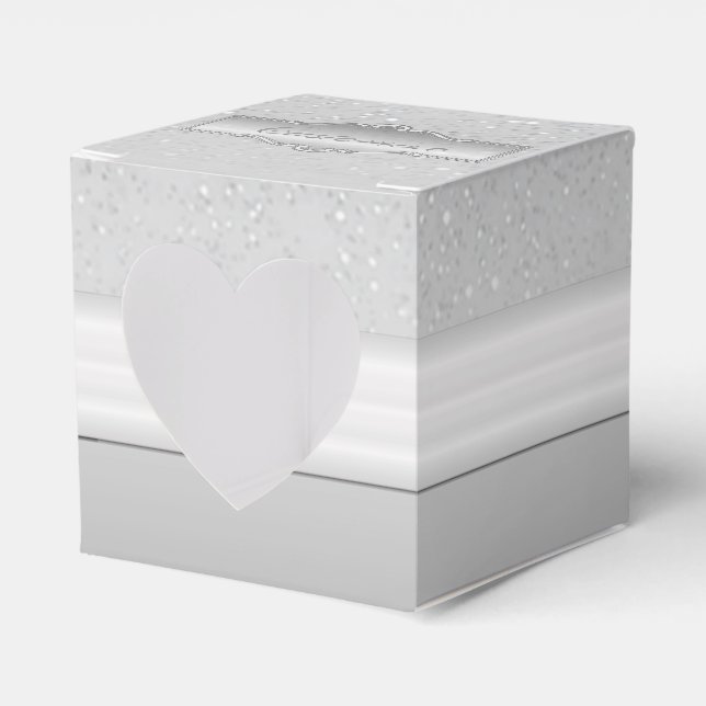 Personlig Elegant Silver Gnistra Heart Box Presentaskar (Framsidan Sidan)