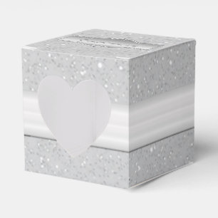 Personlig Elegant Silverglänsande Hjärtask Presentaskar