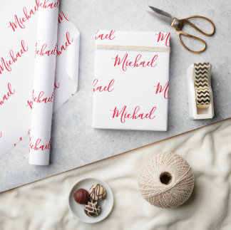 Personlig Elegant, skript Namn Red Presentpapper