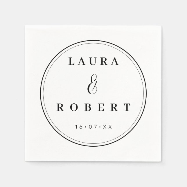 Personlig Elegant Snyggt Moder Simple Bröllop Pappersservett (Framsidan)