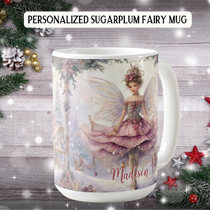 Personlig Elegant Sugarplum Fairy God jul Kaffemugg