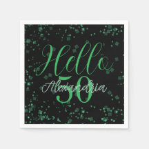 Personlig Elegant Svart och Grön 50-årsdag