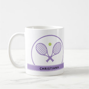 Personlig Elegant Tennis Racket och Boll Cute Kaffemugg