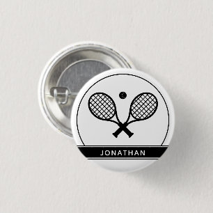 Personlig Elegant Tennis Racket och Boll Cute Knapp