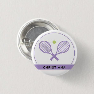 Personlig Elegant Tennis Racket och Boll Cute Knapp