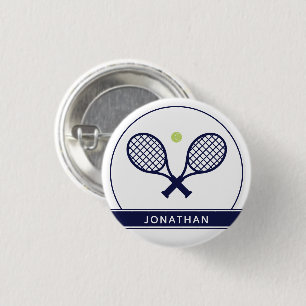 Personlig Elegant Tennis Racket och Boll Cute Knapp