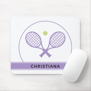Personlig Elegant Tennis Racket och Boll Cute Musmatta