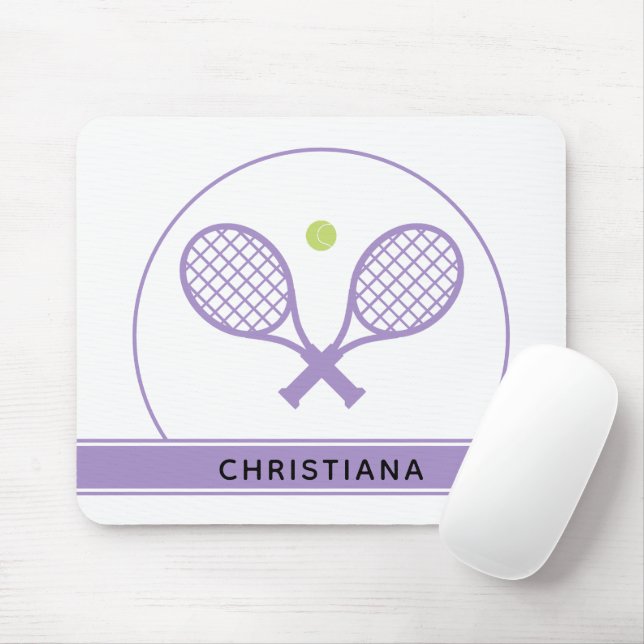 Personlig Elegant Tennis Racket och Boll Cute Musmatta (Med mus)