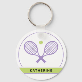 Personlig Elegant Tennis Racket och Boll Cute Nyckelring