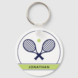 Personlig Elegant Tennis Racket och Boll Cute Nyckelring