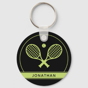 Personlig Elegant Tennis Racket och Boll Cute Nyckelring