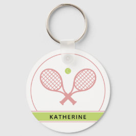 Personlig Elegant Tennis Racket och Boll Cute Nyckelring