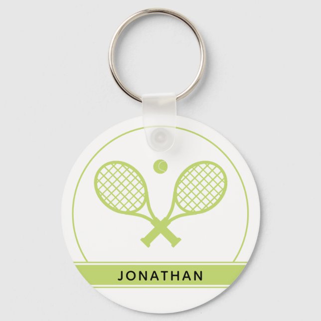 Personlig Elegant Tennis Racket och Boll Cute Nyckelring (Framsida)