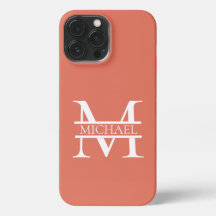 Personlig Elegant Terracotta Monogram och Namn