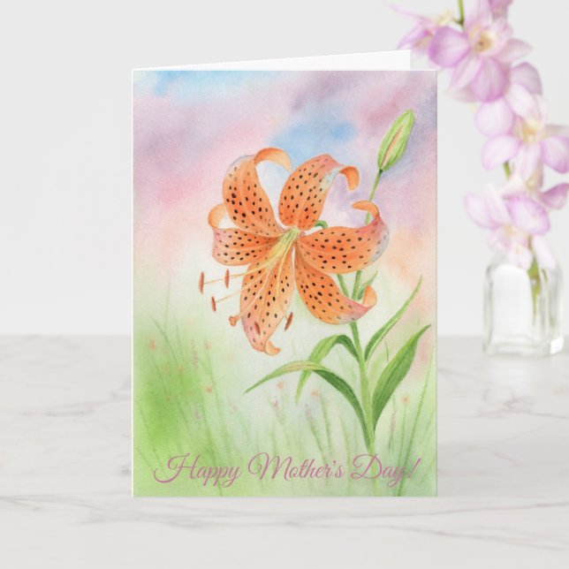 Personlig Elegant Tigerlily Kort (Orkide)
