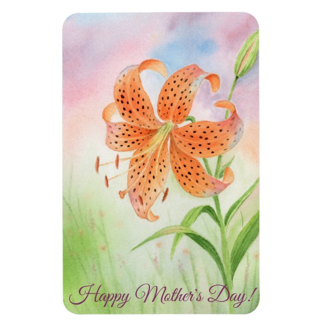 Personlig Elegant Tigerlily Magnet (Vertikal)