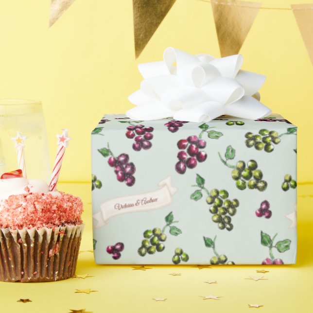 Personlig Elegant Vingräddik Salvia Akvarell Presentpapper (Födelsedagsfest)