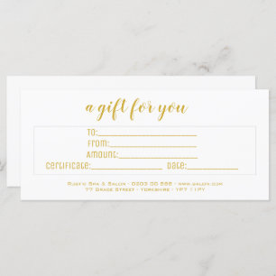 Personlig Elegant White & Guld Script Business