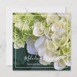 Personlig Elegant White Hydrangea Tack Kort
