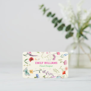 Personlig Elegant WildblomBlommigt Visitkort