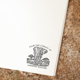 Personlig Elephant Bookplate Stämpel