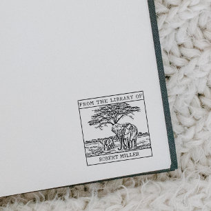Personlig Elephant Bookplate Stämpel