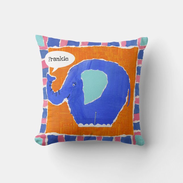 Personlig Elephant Cushion Pillow Kudde (Framsida)