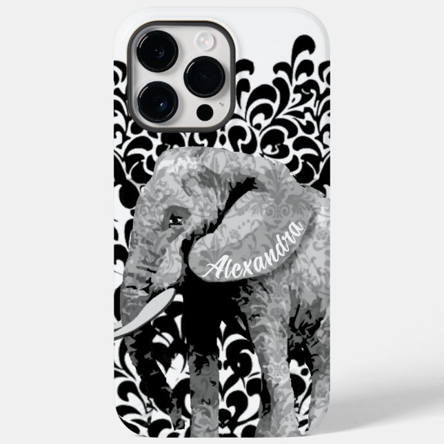 Personlig Elephant Damask iPhone 6 fodral (Baksida)