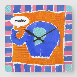 Personlig Elephant Fyrkantig Klocka