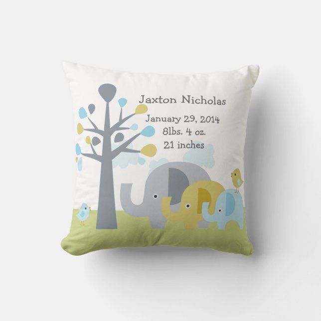 Personlig Elephant Kärlek Pillow Keepsaké Kudde (Framsida)
