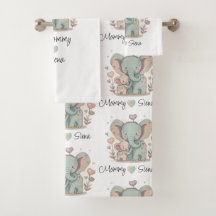Personlig Elephant Kärlek Towel Set