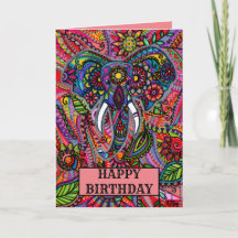 Personlig Elephant Mandala Boho Birthday