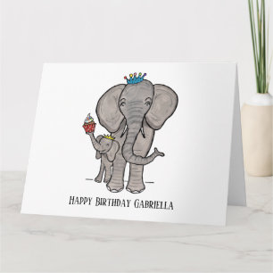 Personlig Elephant och Baby Kort