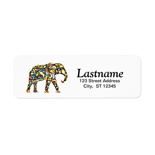 Personlig Elephant Returetiketters Returadress Etikett (Framsidan)