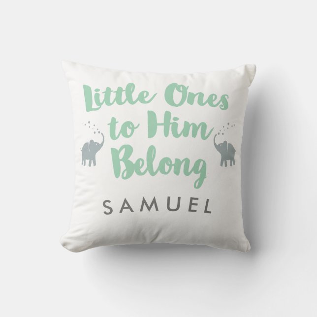 Personlig Elephants Christian Nursery Pillow Kudde (Framsida)