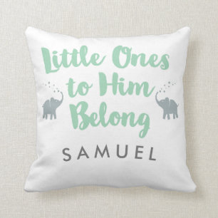 Personlig Elephants Christian Nursery Pillow Kudde