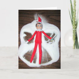 Personlig Elf Snö Angel-julkort Helgkort