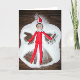 Personlig Elf Snö Angel-julkort Helgkort