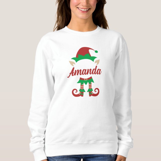 Personlig Elf Sweatshirt T-Shirt (Framsida)