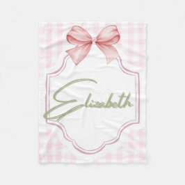 Personlig Elizabeth Flicka Nursery Gingham Fleecefilt